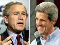 George Bush and John Kerry